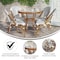 Flash Furniture Lourdes French Bistro 31.5in. Table, White and Gray PE Rattan, Glass Top w/4 Stack Chairs - Natural SDA-AD641012-80-4001-F-WHGY-NAT-GG - alternate 8